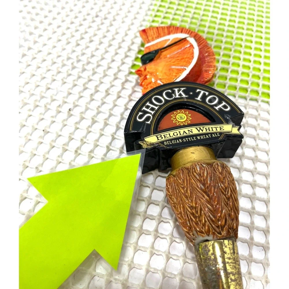 Shock Top Belgian White Beer‎ Tap Handle Orange Wedge Mascot